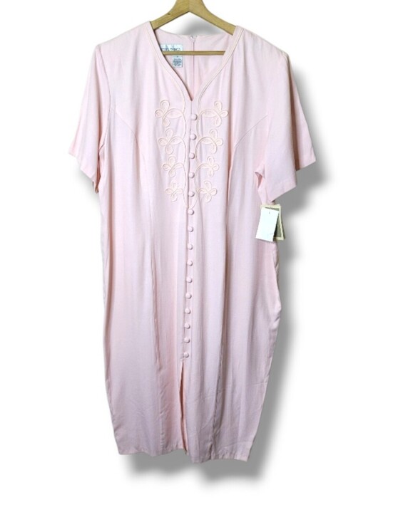 Dresses & Skirts - Betsy's Things Vintage 80s Pink Midi Dress Size 20